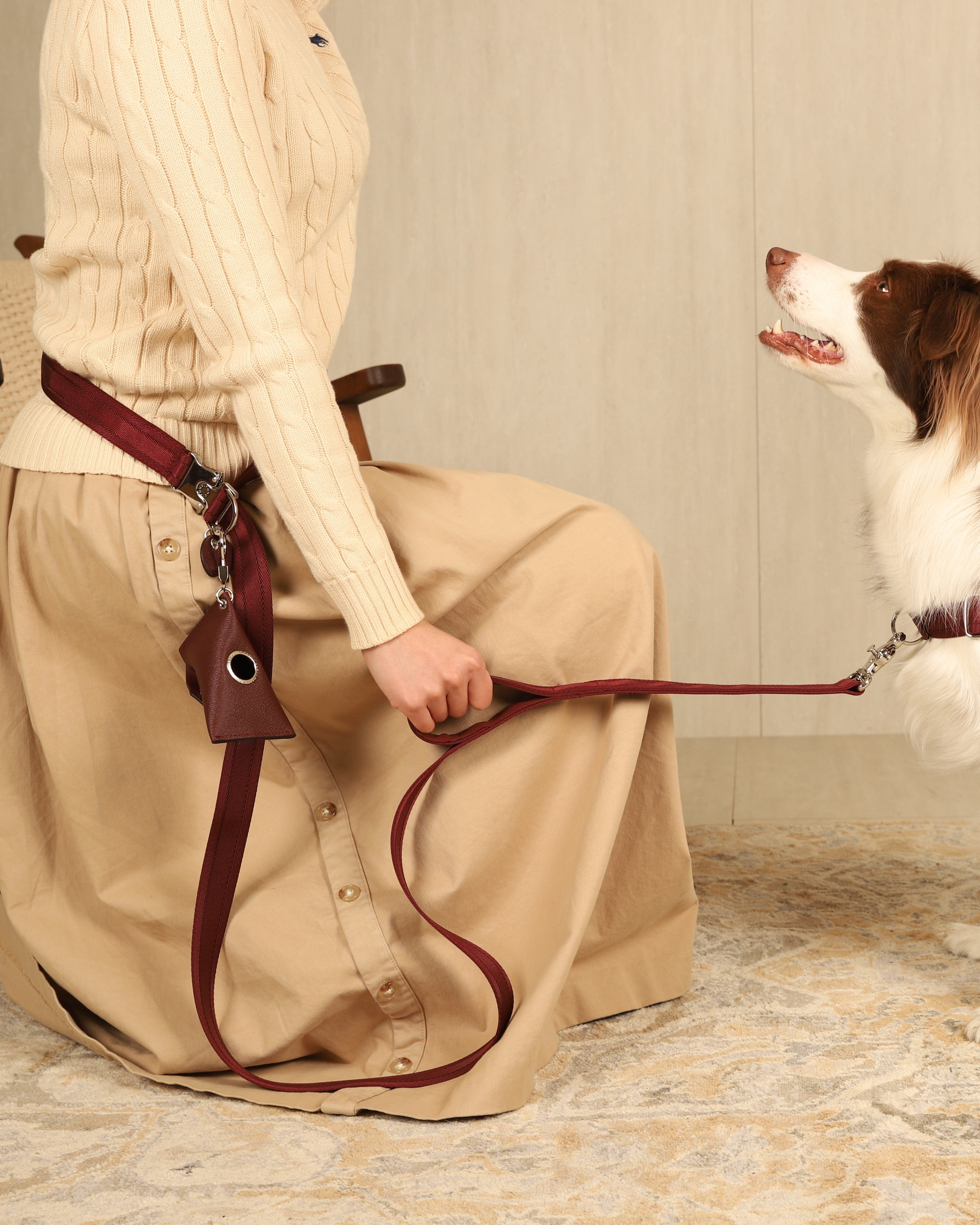 Saddle Hands-Free Lead_BURGUNDY L