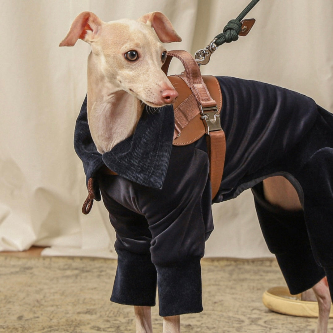 [NEW] Suede All-in-One Suit_NAVY