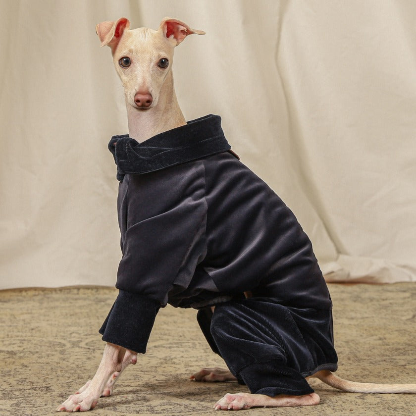 [NEW] Suede All-in-One Suit_NAVY